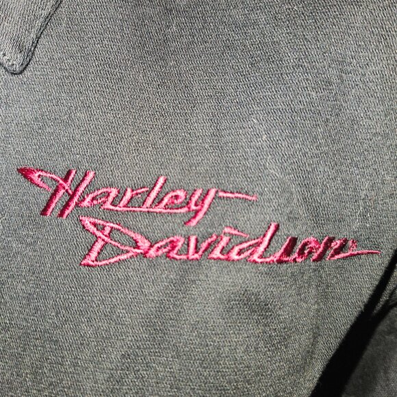 Women's Harley-Davidson Black Zip Front Shirt - Picture 2 of 5